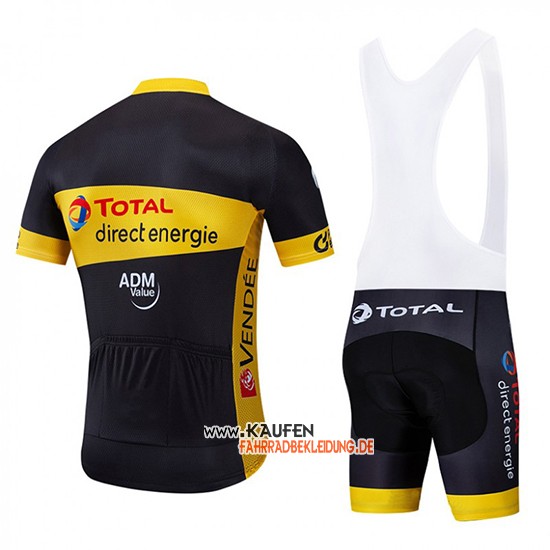 Direct Energie Kurzarmtrikot 2019 und Kurze Tragerhose Shwarz Gelb